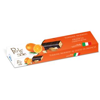 Perle di Sole Weicher Nougat mit dunklem Schokoladenüberzug und Orangen-Geschmack 150 g
