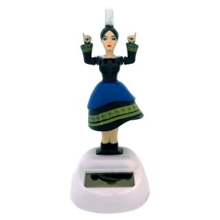 Solar bobblehead woman with a Breton pointed hood