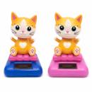 Figurine solaire hélant chat