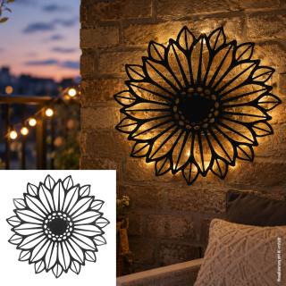 Solar-Wanddeko Blume