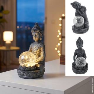 Buddha mit Solar-Leuchtkugel