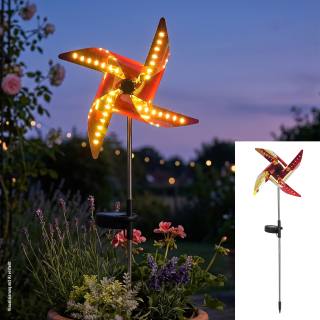Solar-Gartenstecker Windrad