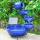 Solar-powered fountain Ceramic Cascade blue