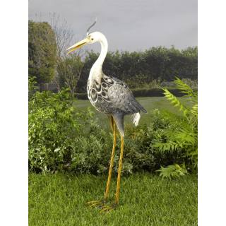 Solar-powered garden figure Metal Heron