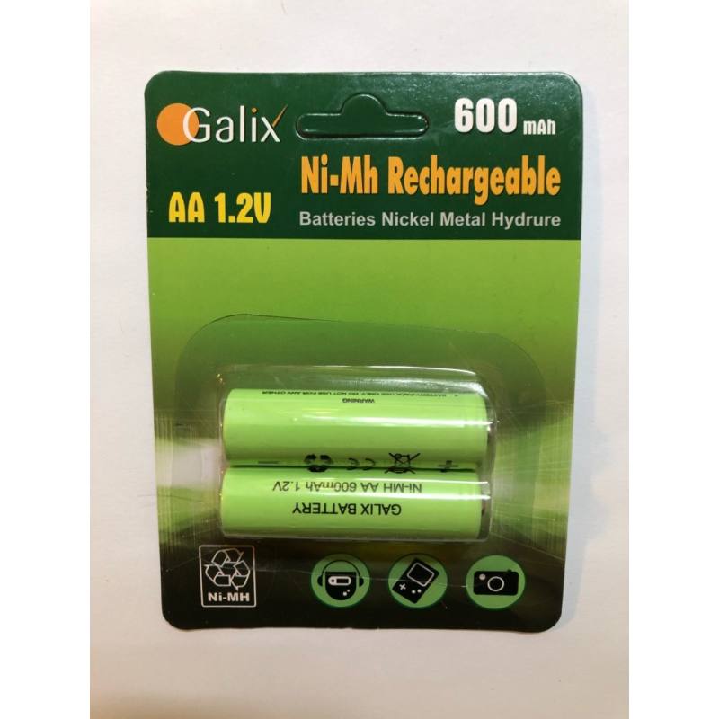 2 Piles AA NiMH Rechargeables 600 MAh 1,2V - Pour Lampes Solaires, énergie Verte - Marque Sunrisng, Neuves