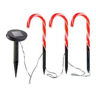 Lunartec Solar-Gartenstecker Zuckerstange 3er Set