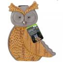 Solar-powered Wood Stone In-Lit Owl