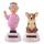 Figurine solaire reine Queen et chien Corgi