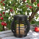 Lanterne solaire effet bougie scintillante Rotin