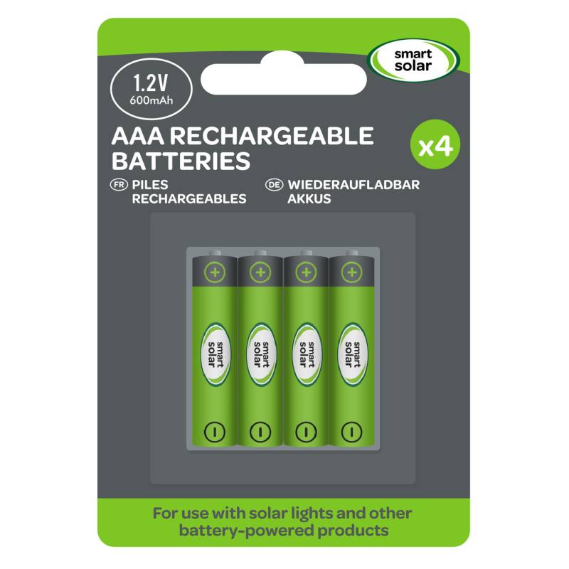 Smart Solar Piles Rechargeables pour Lampes Solaires AAA in 600mAh , 3,95