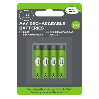 Smart Solar Rechargeable Batteries AAA in 600mAh