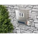 Stainless Steel Letterbox with solar-powered Lightning