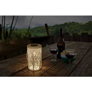 Näve Solar Table Lamp with Forest Motif