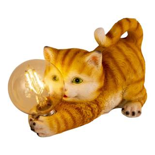 Chaton avec boule de lumière solaire