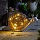 Solar-powered Wood Stone In-Lit Snail