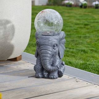 Smart Solar Elefant mit Solar-Glaskugel