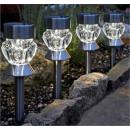 Stake-mounted/tabletop light Light with Crystal Glass Effect set of 4