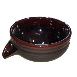 Small bowl for solar Cascade fountain ceramic dark brown