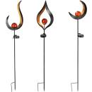 Solar-powered Metal garden stakes Set of 3