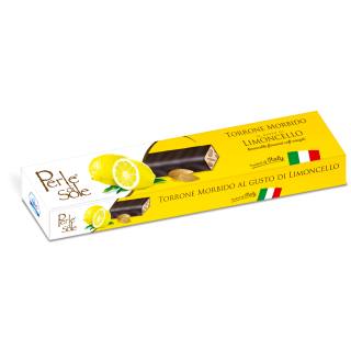 Weicher Nougat mit dunklem Schokoladenüberzug und Limoncello-Geschmack